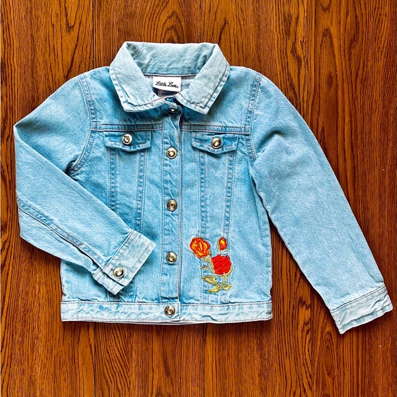 Jeans Jacket Toddler 4T Floral Embroidery - Picture 2 of 9